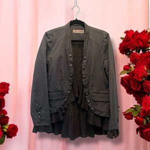 Free People Victorian Suit Jacket with ruffled lining - Sz M